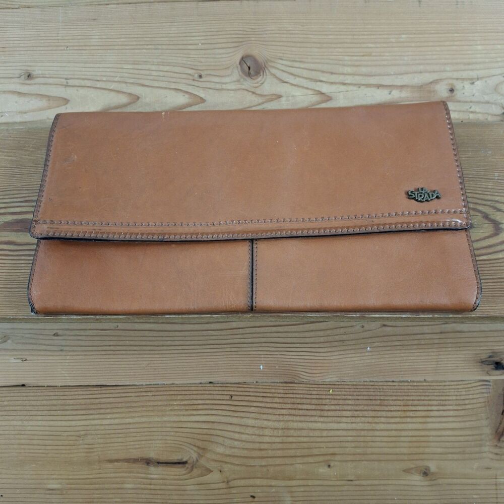 Vintage Strada Clutch Wallet Brown Leather